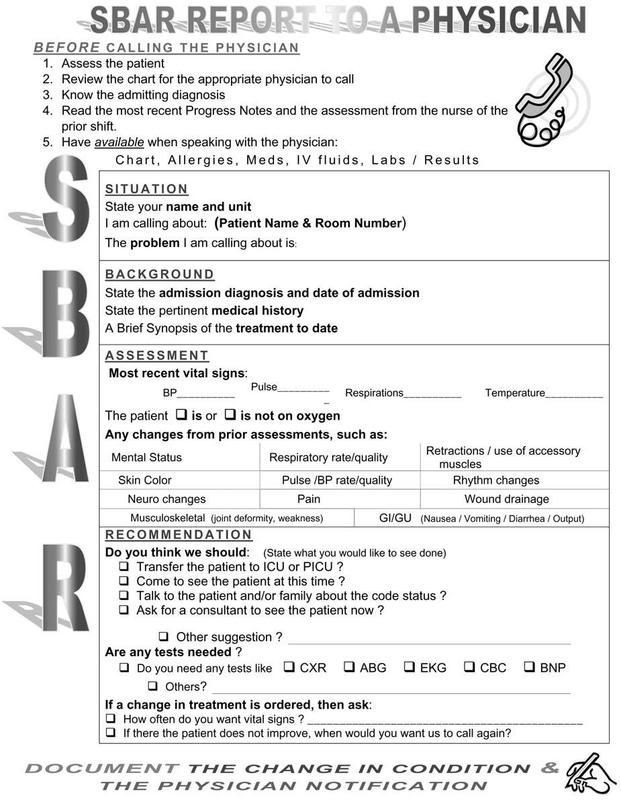 Sbar Nursing Report Sheet Template Photos Images Ideas Work Rn Sbar