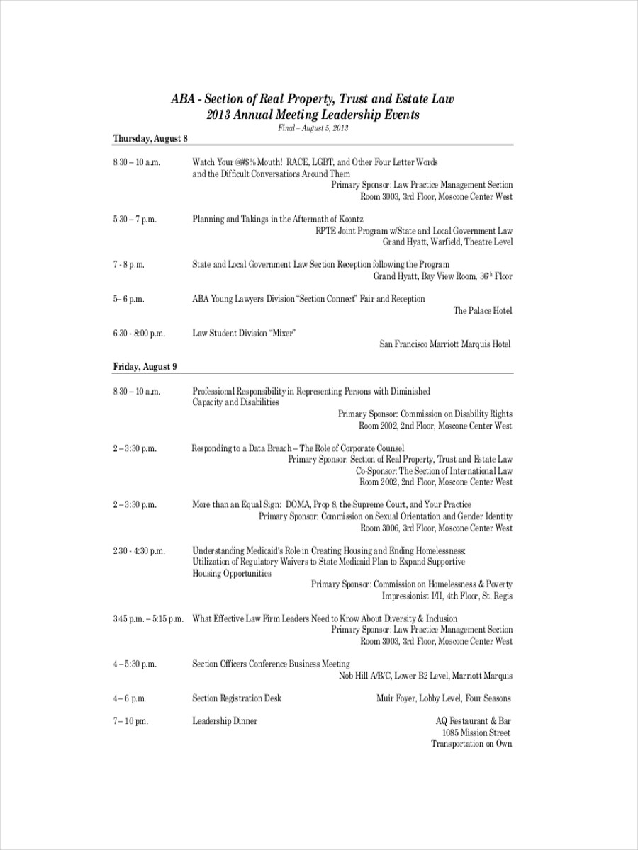 meeting room schedule template
 14+ Meeting Schedule Examples & Samples in Editable PDF ..