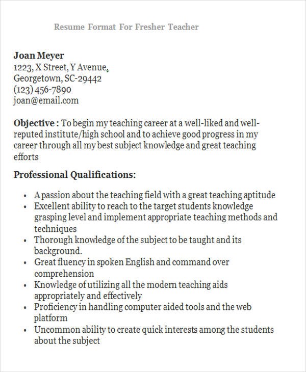 resume template teacher
 28+ Teacher Resume Templates Download | Free & Premium ..