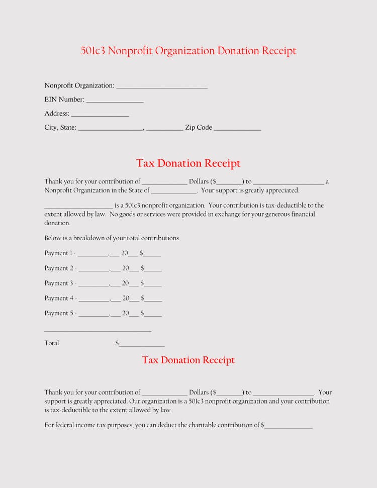 501c3 donation letter template
 45+ Free Donation Receipt Templates (Non-Profit) Word, PDF - 501c3 donation letter template