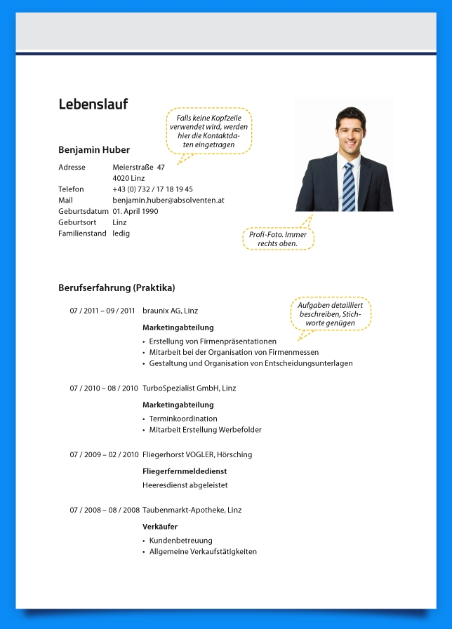 letter template image
 6+ Lebenslauf Gestalten | Business Template inside ..