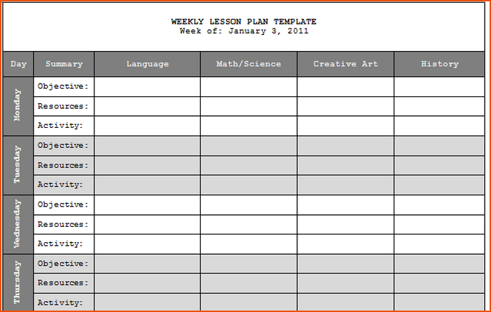 blank daily schedule template
 7+ teacher lesson plan template - bookletemplate