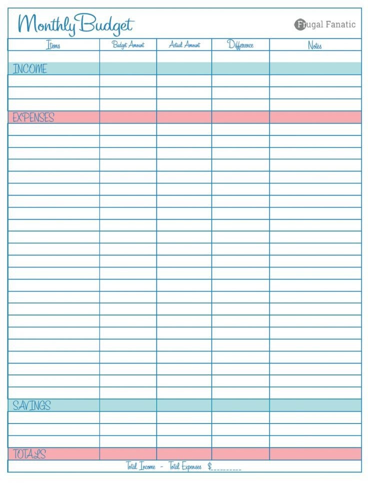personal budget template bi weekly
 Blank Monthly Budget Worksheet | Free Printables ..