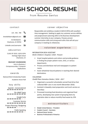 resume template for teens
 College Student Resume Sample & Writing Tips | Resume Genius - resume template for teens