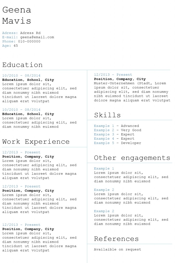 resume template skills
Creative CV templates | Land the job with our free Word .. resume template skills
Creative CV templates | Land the job with our free Word ..