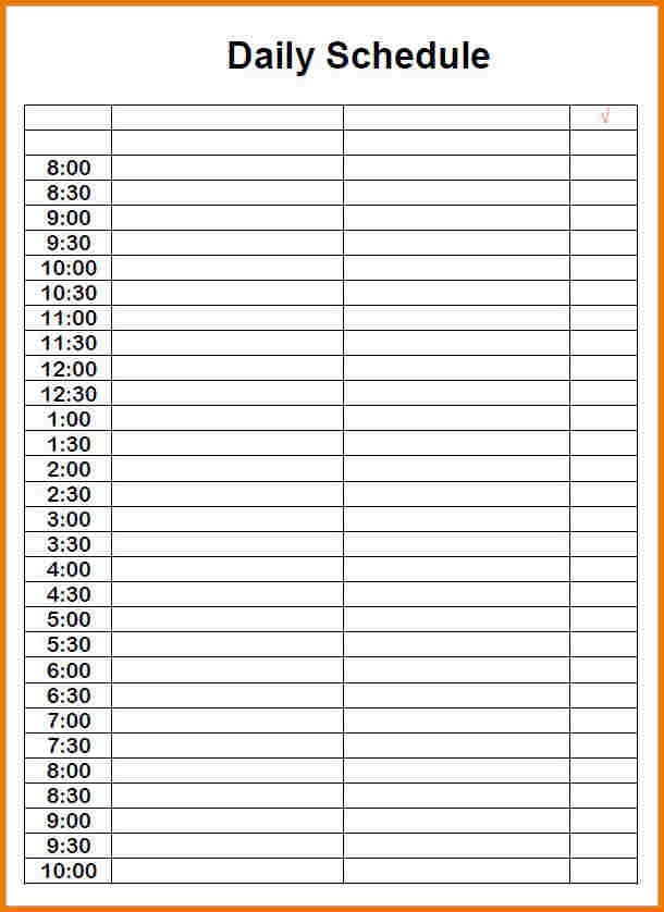 Blank Schedule Template Daily The Shocking Revelation Of Blank Schedule Template Daily AH 