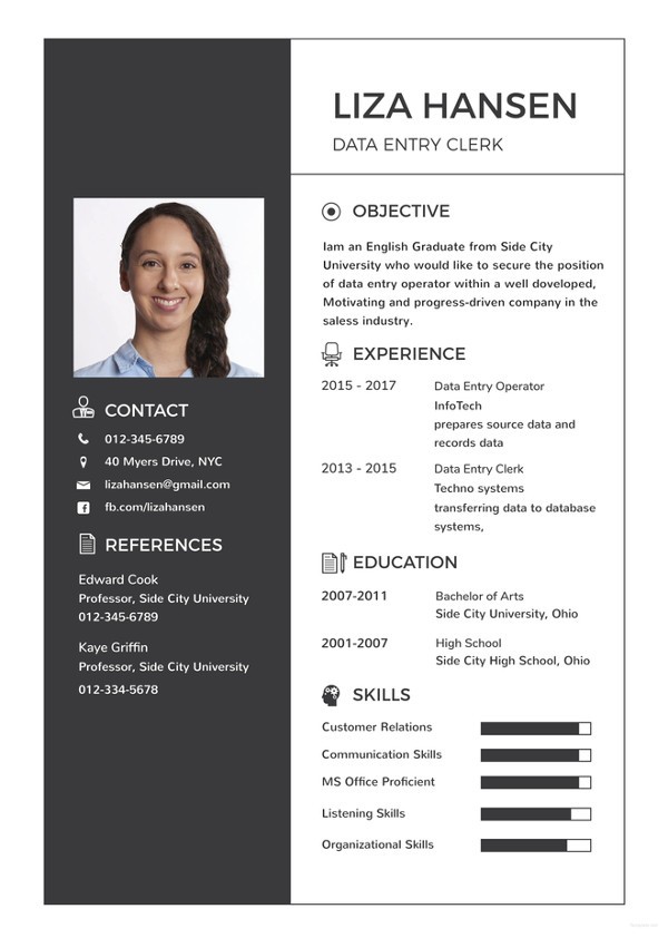 resume template word
 Data Entry Resume Template - 13+ Free Word, Excel, PDF ..