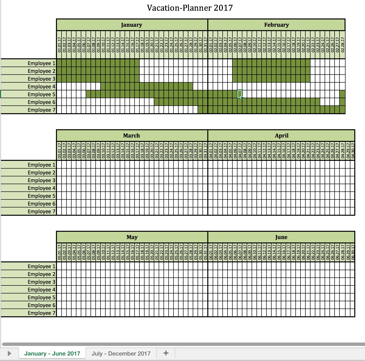 Vacation Calendar Template For Employees Vacation Calendar 2025 Template