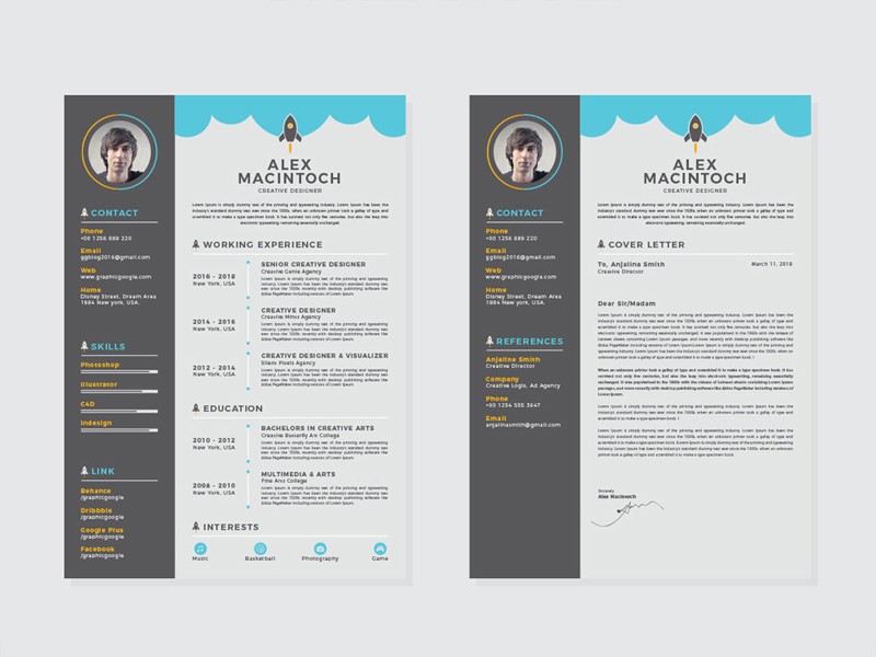 resume template zety
 Free Creative Resume Template with Matching Cover Letter ..