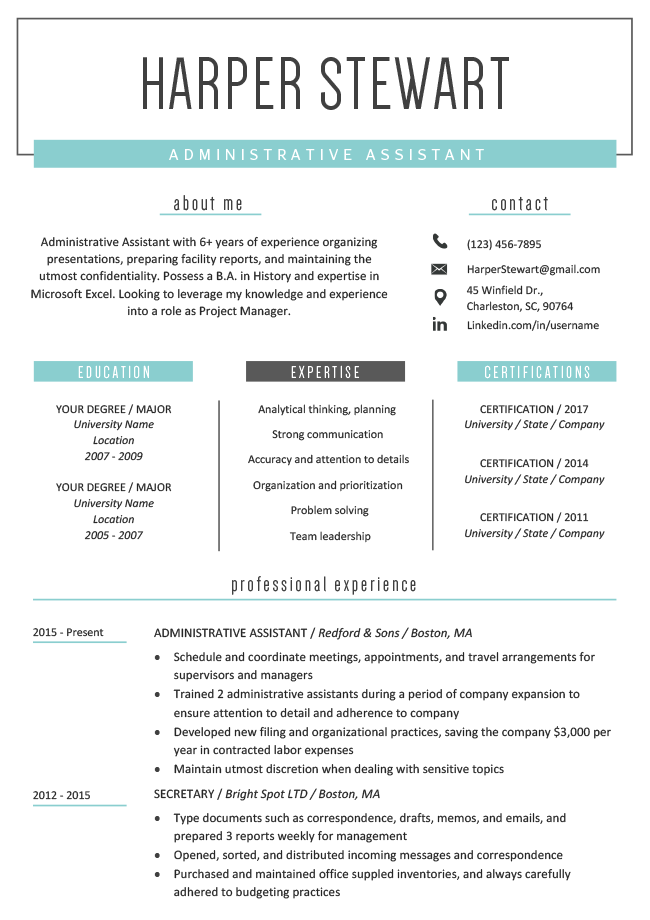 resume template word
 Free Creative Resume Templates & Downloads | Resume Genius - resume template word