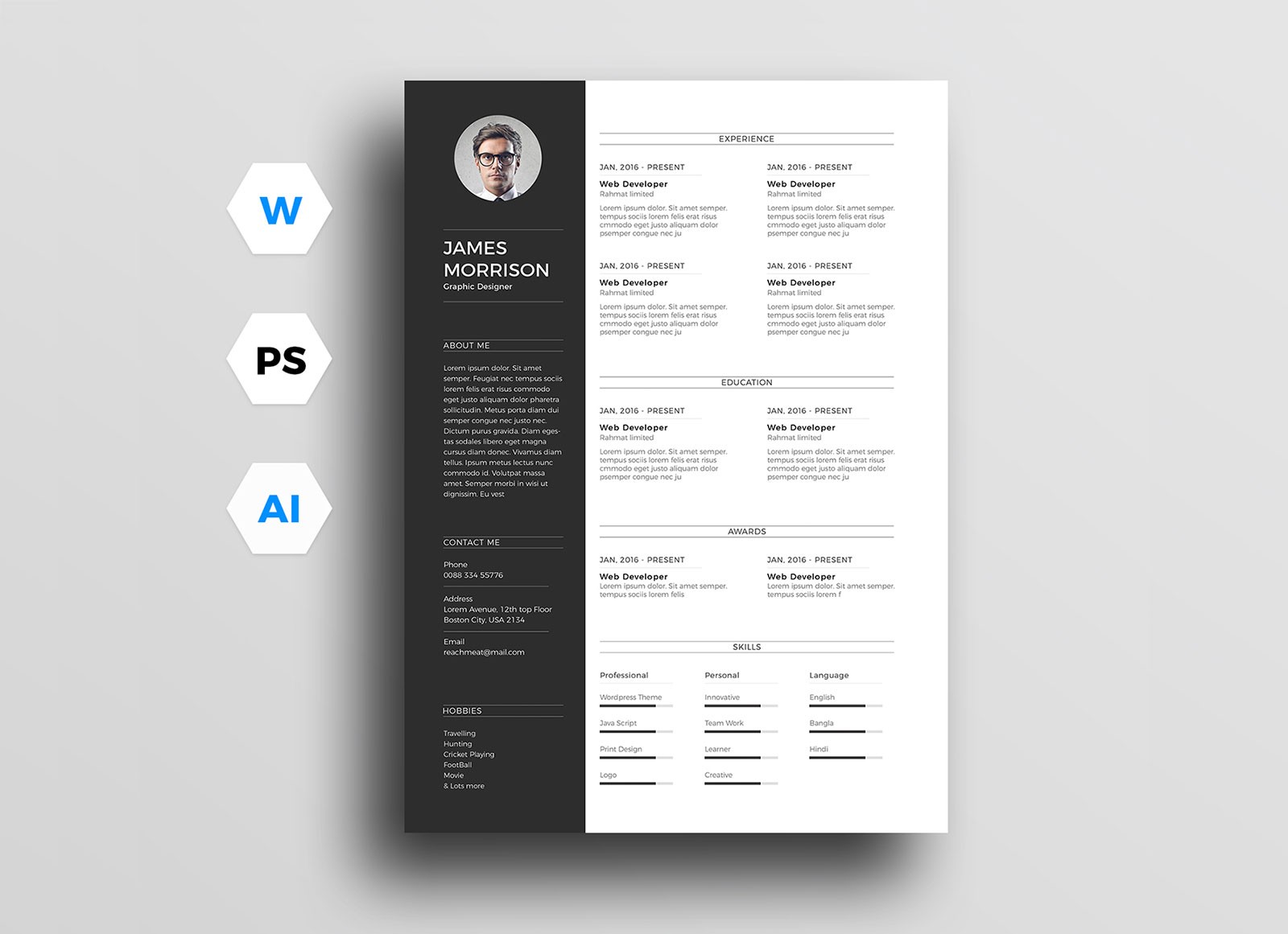 resume template how to create a resume on word
 Free Minimal CV Resume Template In Word, Ai & PSD - Good ..