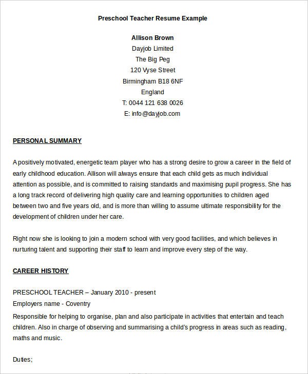resume template teacher
 Free Teacher Resume - 40+ Free Word, PDF Documents ..