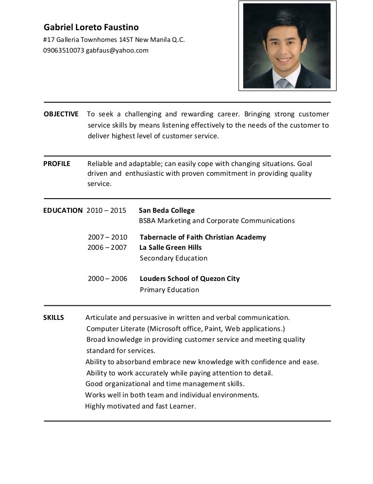 resume template linkedin
 Gabriel Faustino resume - resume template linkedin