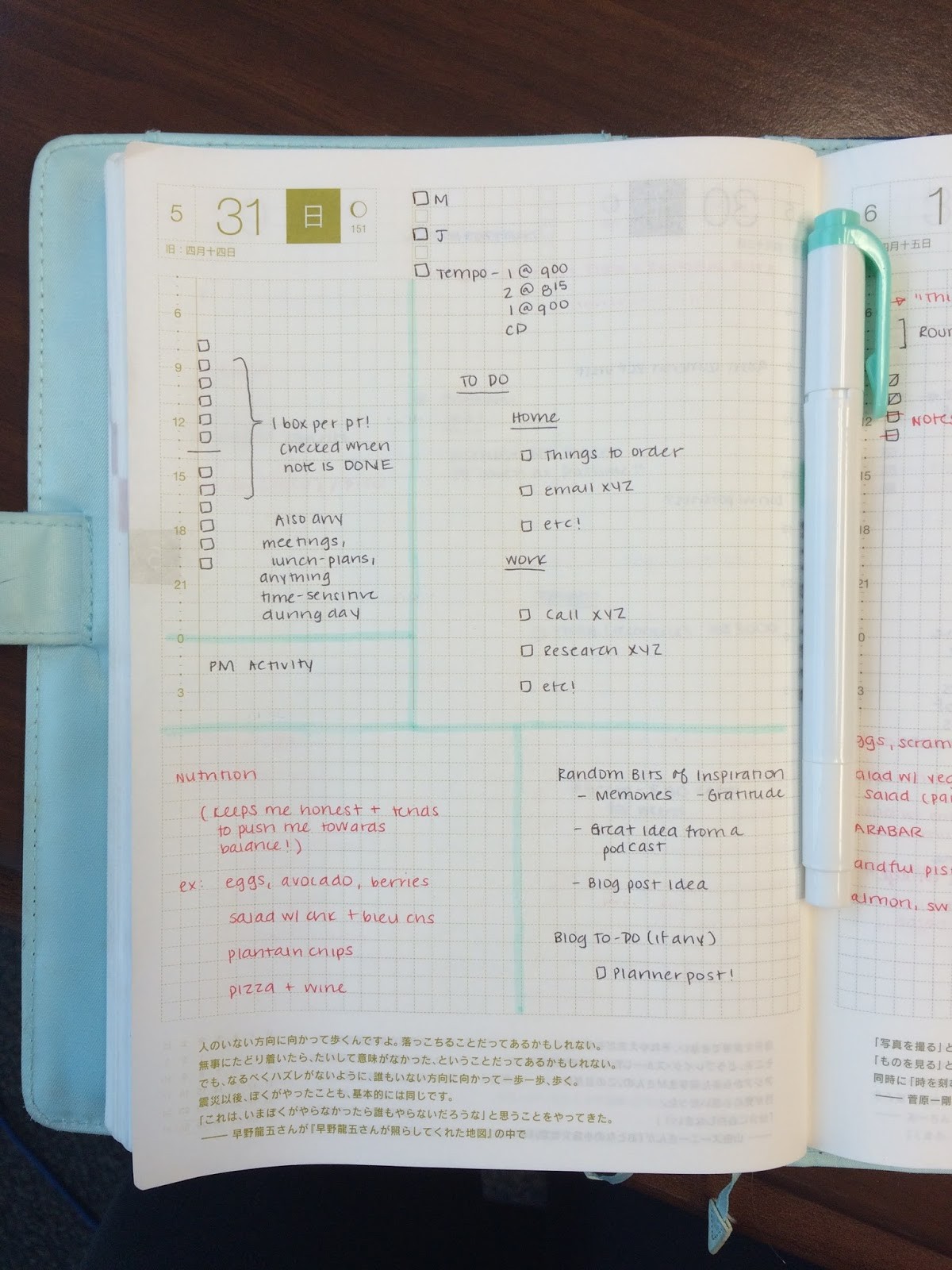 calendar template birthday
 Hobonichi Planner: Daily Template - The Shu Box - calendar template birthday