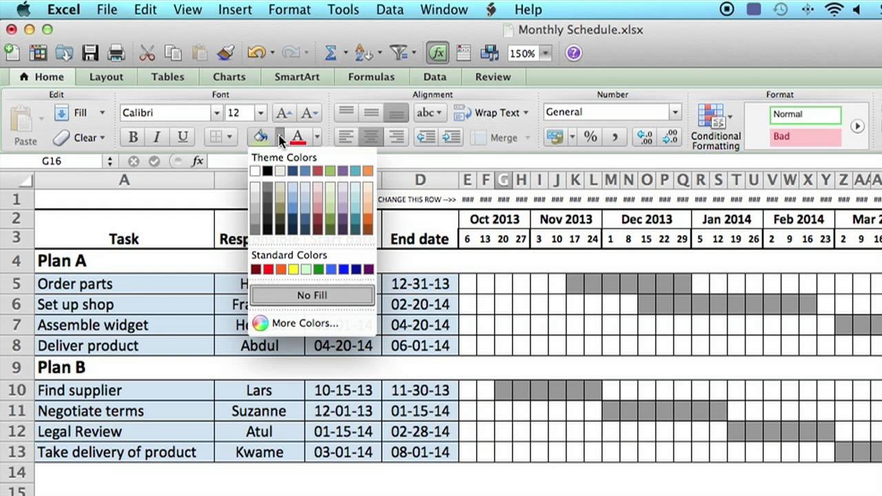 schedule template excel
 How to Use a Monthly Schedule in Microsoft Excel : Using ..