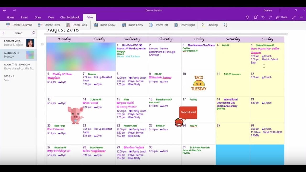 Calendar Template Onenote Things That Make You Love And Hate Calendar