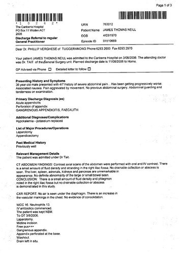 patient discharge letter template nhs
 Ruptured Appendix - Discharge Letter p1 | Discharge letter ..