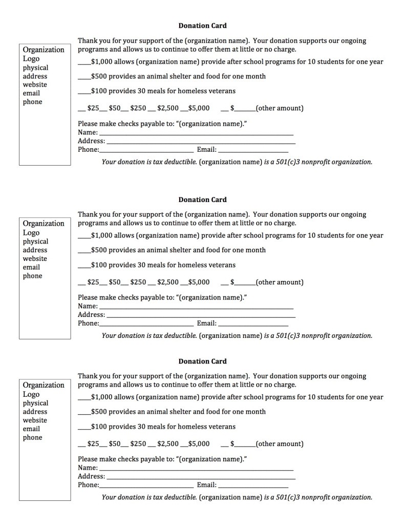 501c3 donation letter template
 Sample donation request letter and donation card – The ..