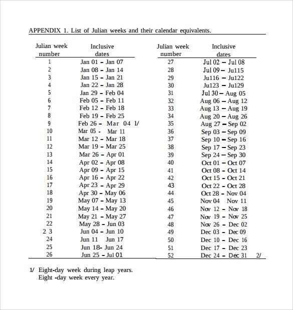8 week calendar template pdf
 Sample Julian Calendar - 9+ Download Documents in PDF , PSD - 8 week calendar template pdf