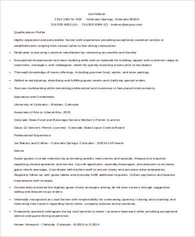 resume template how to create a resume on word
 Sample Restaurant Server Resume - 8+ Examples in Word, PDF - resume template how to create a resume on word