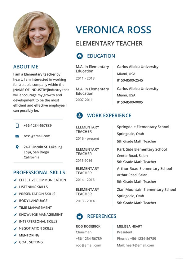 resume template word
 Teacher Resumes - 27+ Free Word, PDF Documents Download ..