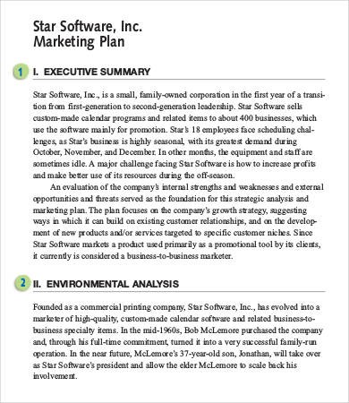 sample of executive summary business plan