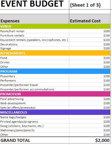 event budget template xls
 27+ Event Budget Templates in Google docs | Word | Pages ..