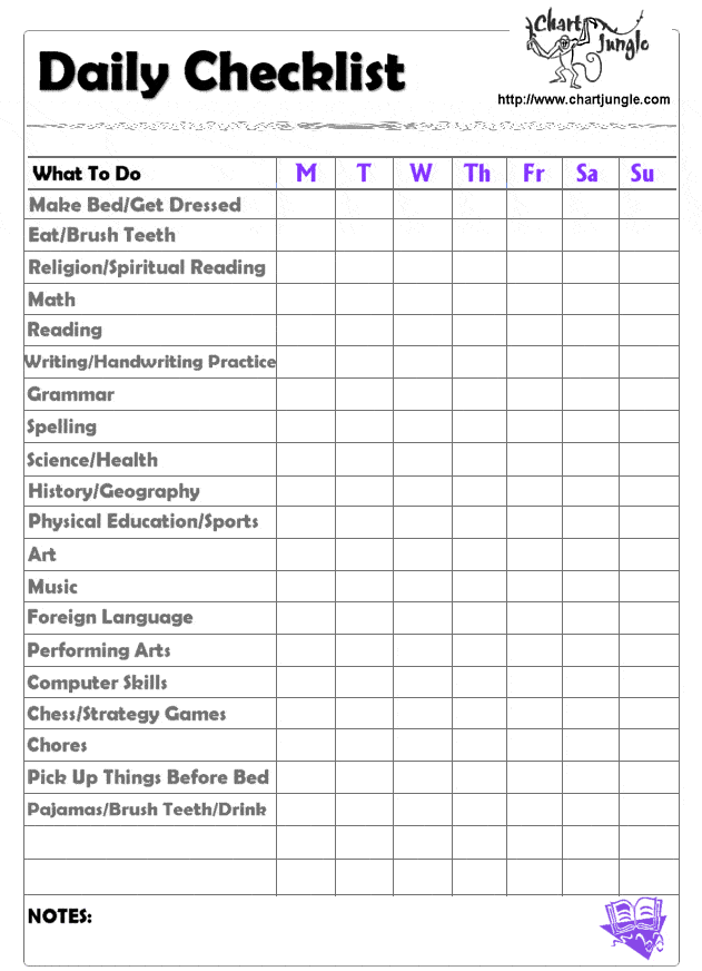 daily checklist template
 4 Daily Checklist Templates - Excel xlts - daily checklist template
