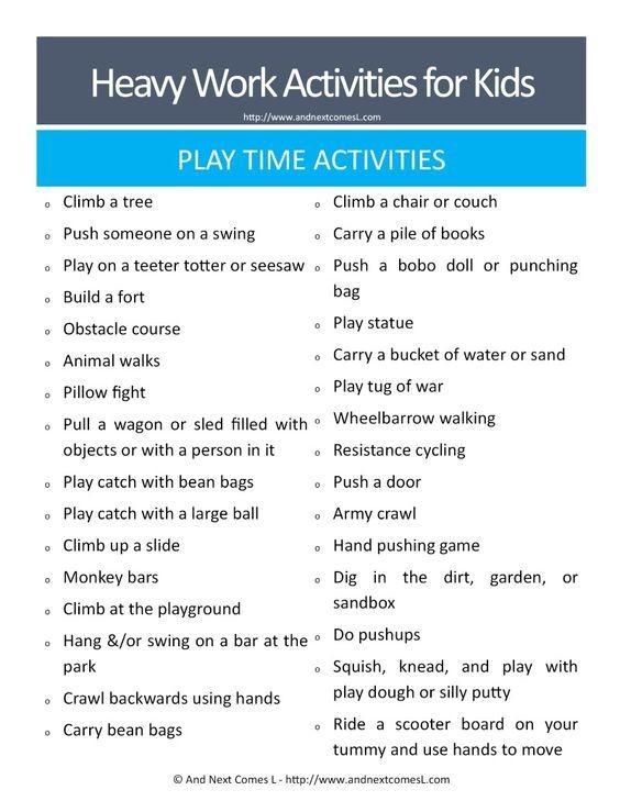 lesson plan template for autistic students
 50 Heavy Work Activities for Kids Free Printable | Free ..