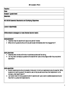 5 e model lesson plan template
 5E Lesson Plan Template by Mrs Claibornes Classroom | TpT - 5 e model lesson plan template