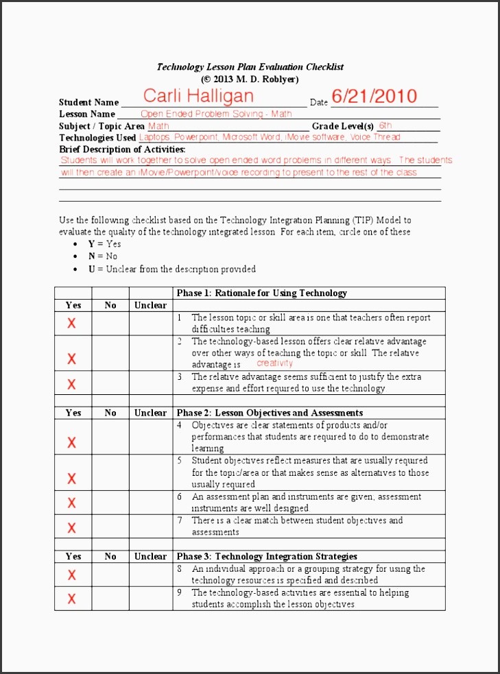 lesson plan template blank
 6 Lesson Plan Checklist for Teachers - SampleTemplatess ..