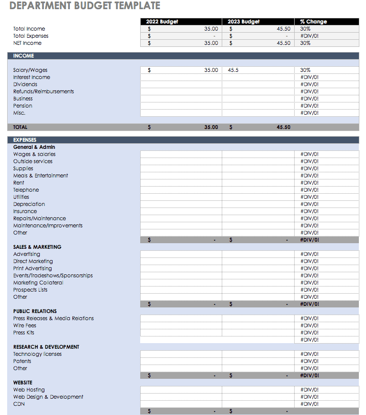 office budget template
 All the Best Business Budget Templates | Smartsheet - office budget template