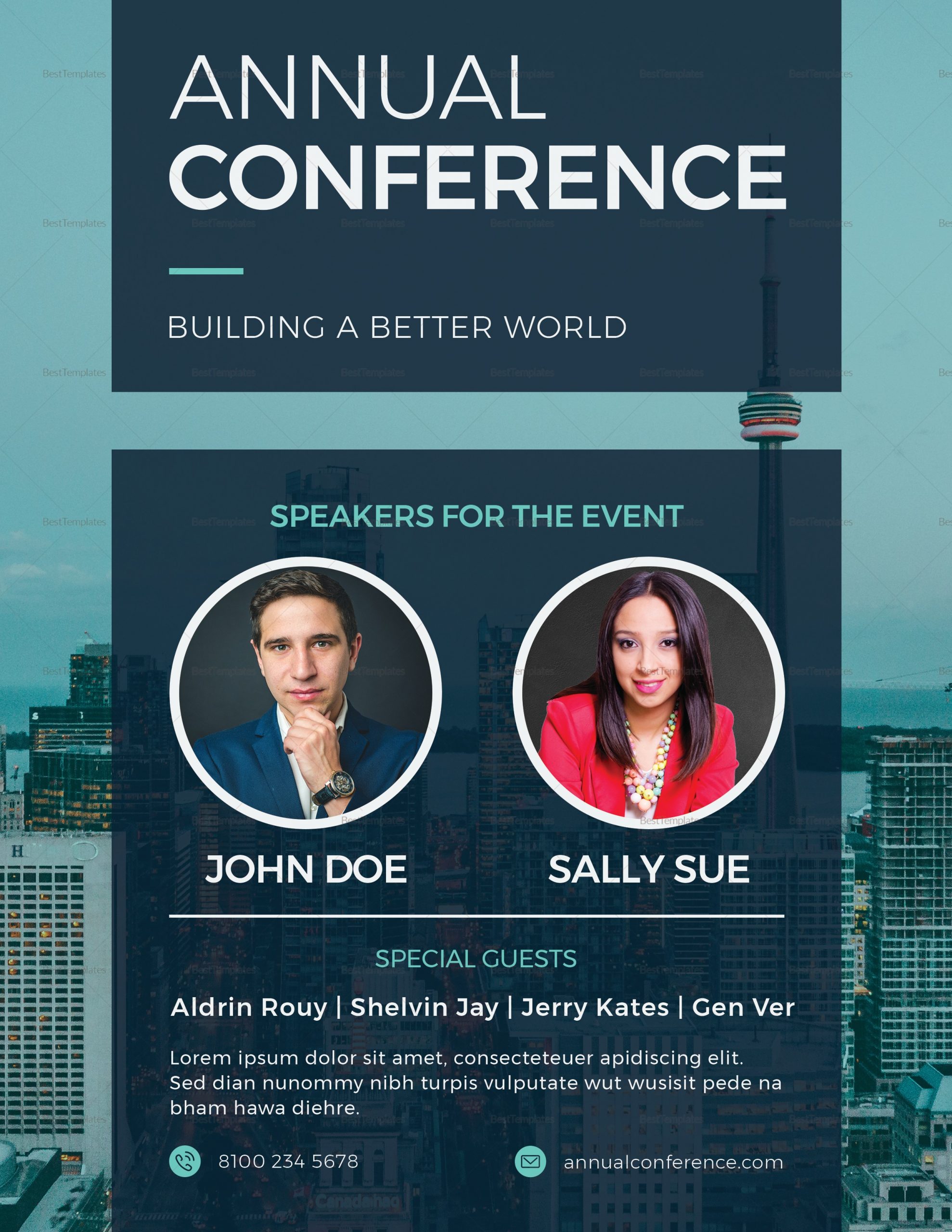 conference flyer template
 Annual Conference Flyer Design Template in PSD, Word ..