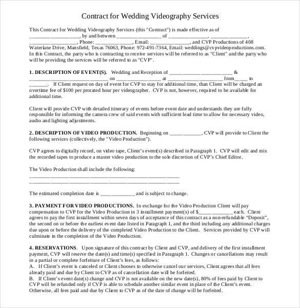 freelance contract template uk
 Basic Contract for Wedding Videography Services , 20 ..