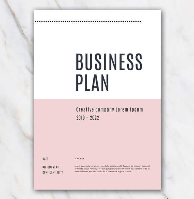 business plan cover page word