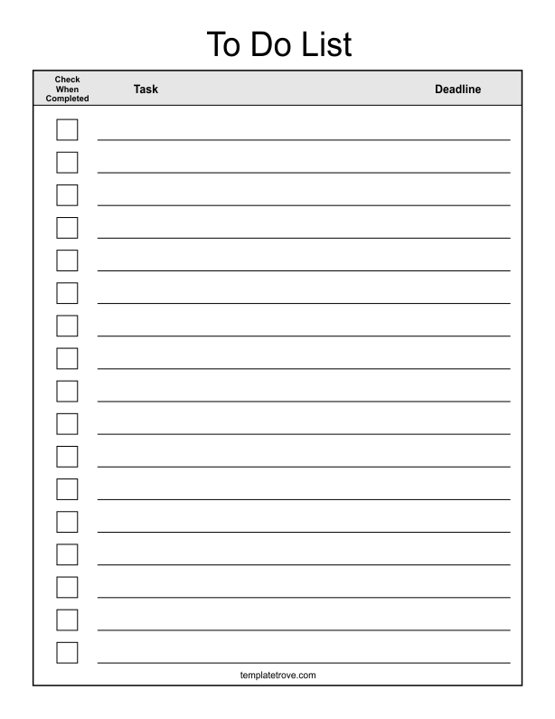 Checklist Word Template Download