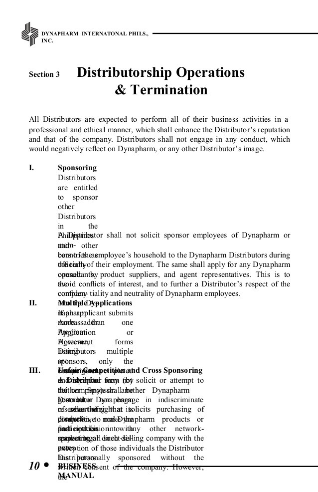 official contract template
 Dynapharm Business Manual - official contract template
