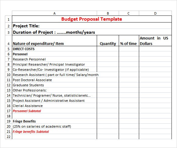 proposal template excel
 FREE 20+ Sample Budget Proposal Templates in Google Docs ..