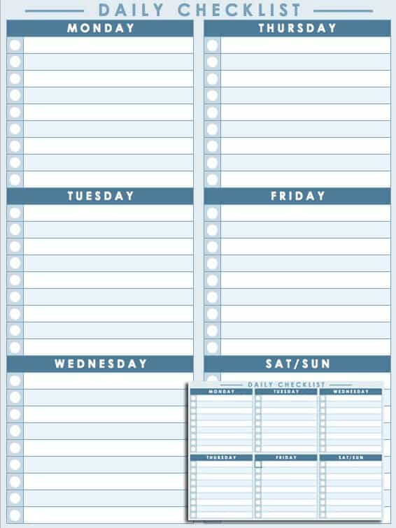 daily checklist template
 Free Daily Schedule Templates for Excel - Smartsheet - daily checklist template