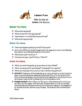 lesson plan template pdf
 Go, Dog, Go. A Complete Lesson Plan