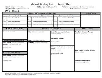 lesson plan template alberta
 Guided Reading Plus Lesson Plan Template... by Time-Saving ..