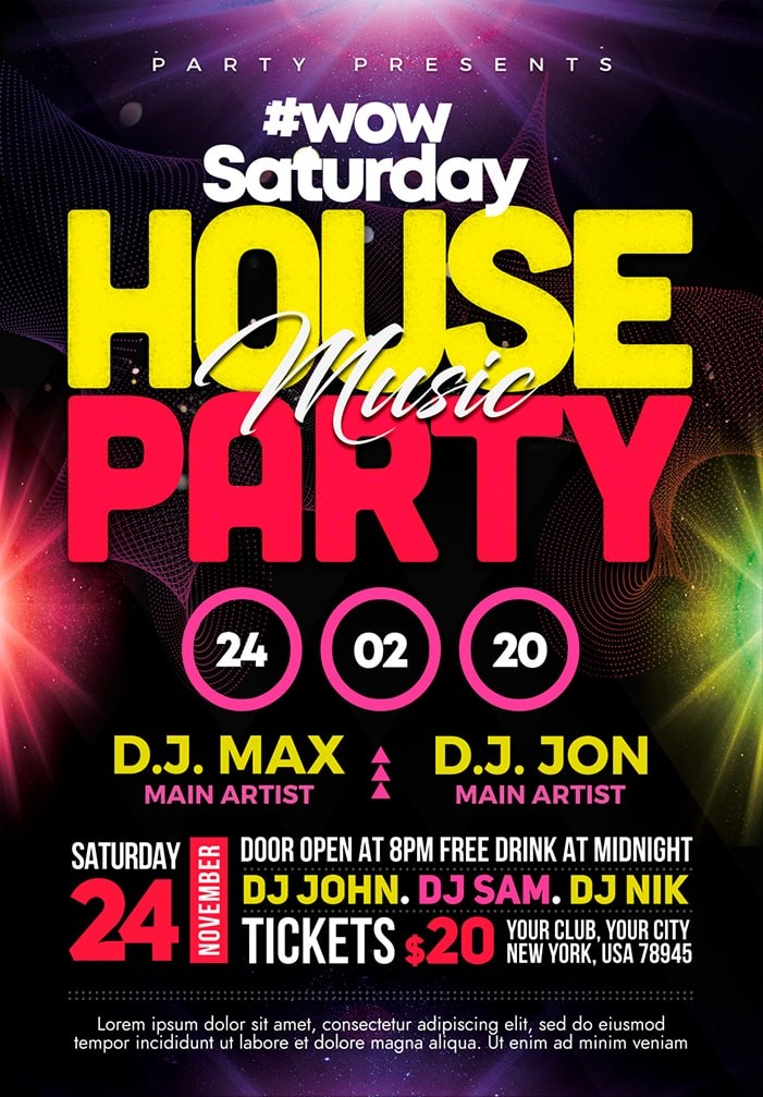 house party flyer template
 House Party #2 Free PSD Flyer Template - Free PSD Flyer ..