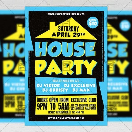 house party flyer template
 House Party – Club A5 Flyer Template | ExclsiveFlyer ..