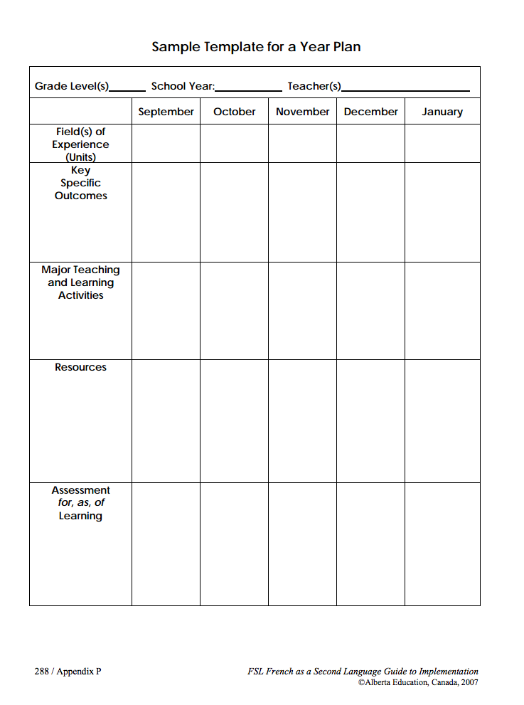 lesson plan template alberta
 Madame Belle Feuille: Long Range Planning Tools - Ambrose 2013 - lesson plan template alberta