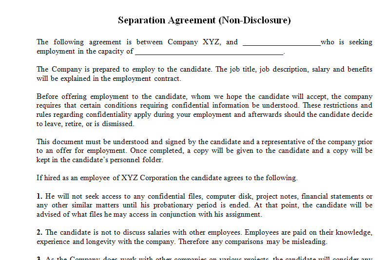 employment contract template
 Non-Disclosure Agreement Template (For Employee) - Dotxes - employment contract template