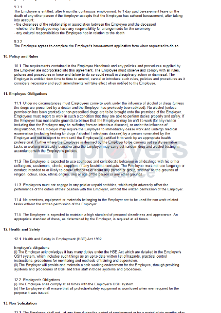 part time contract template
 Part Time Employment Contract & Agreement - Employers ..