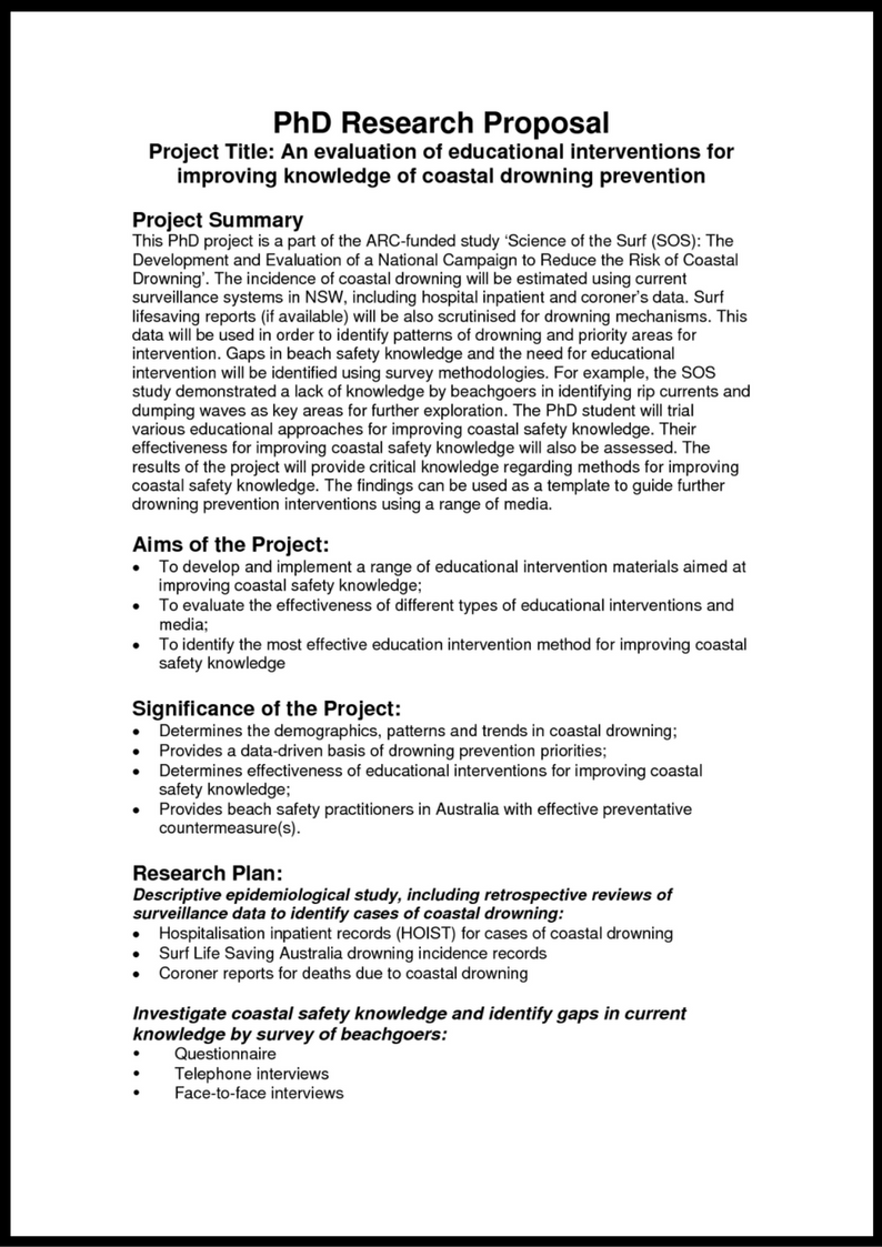 research proposal for funded phd