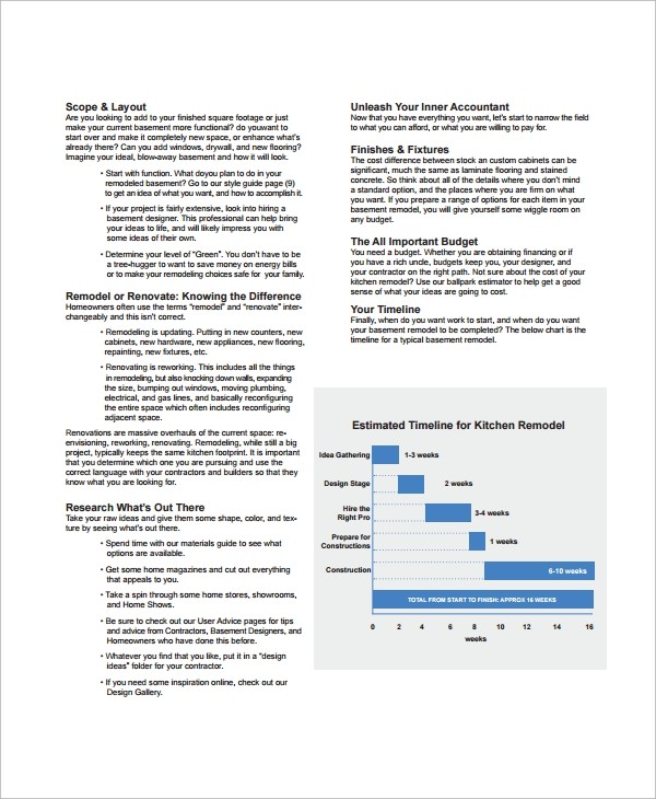 kitchen proposal template
 Sample Remodeling Estimate - 8+ Documents in Word, PDF - kitchen proposal template