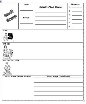 lesson plan template i do we do you do
 Small Group Lesson Plan Template (I Do, You Do, We Do ..