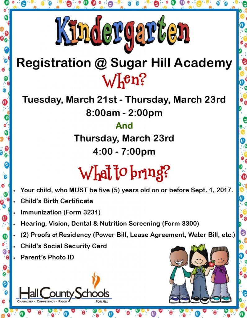 kindergarten registration flyer template
 Sugar Hill Elementary » Kindergarten Registration - kindergarten registration flyer template